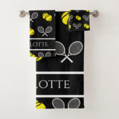 Individuelle Name Tennis Ball & Racket Handtuch Se Badhandtuch Set (Insitu)