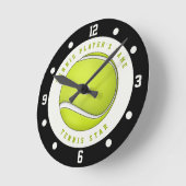 Individuelle Name Tennis Ball Round Clock Runde Wanduhr (Winkel)
