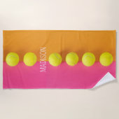 Individuelle Name Tennis Balls Strandtuch (Vorderseite)