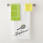 Individuelle Name Tennis Court Racket Mit Monogram Badhandtuch Set (Insitu)