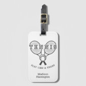 Individuelle Name TENNIS Gepäckanhänger (Vorderseite Vertikal)