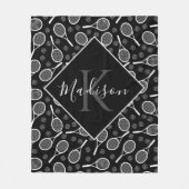 Individuelle Name Tennis Racket Fleece Blanket (Vorderseite)