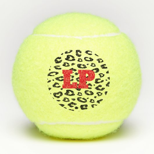 Individuelle Name-Tennisbälle mit Leopardenmuster Tennisbälle (Vorderseite)