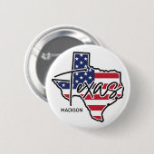 Individuelle Name Texas Button (Vorne & Hinten)