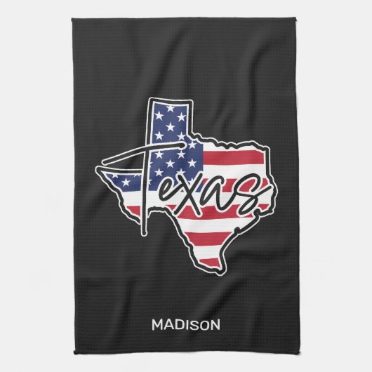 Individuelle Name Texas Geschirrtuch (Vertikal)