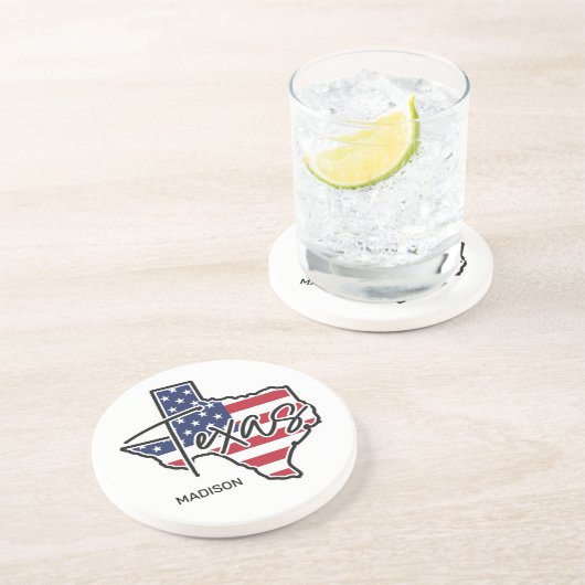 Individuelle Name Texas Getränkeuntersetzer (Seite)