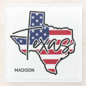 Individuelle Name Texas Glasuntersetzer (Vorderseite)