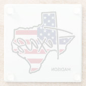 Individuelle Name Texas Glasuntersetzer (Rückseite)