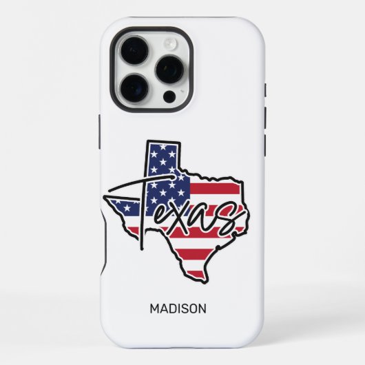 Individuelle Name Texas iPhone Hülle (Rückseite)