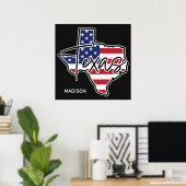 Individuelle Name Texas Poster (Heimbüro)