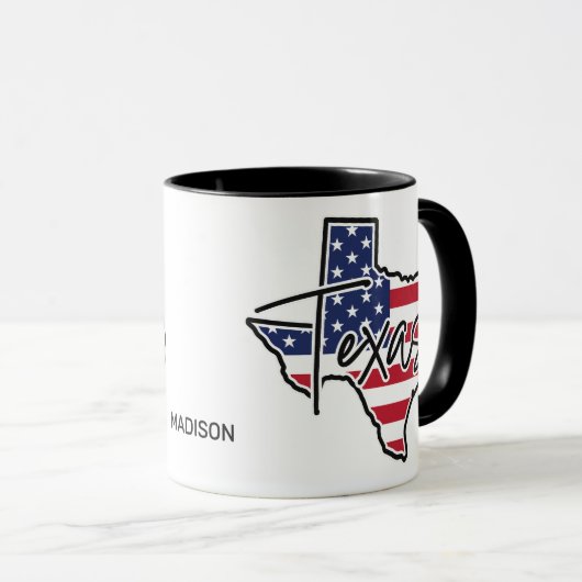 Individuelle Name Texas Tasse (VorderseiteRechts)