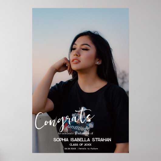 Individuelle Name Text Abschluss Poster Drucktaste (Vorne)