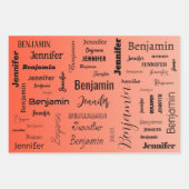 Individuelle Name Text Abstrakt Pastell Orange Gra Geschenkpapier Set (Vorderseite 3)