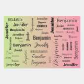 Individuelle Name Text Abstrakt Pastell Orange Gra Geschenkpapier Set (Vorderseite 2)