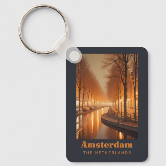 Individuelle Name / Text Amsterdam Schlüsselanhänger (Vorderseite)