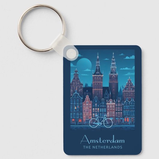 Individuelle Name / Text Amsterdam Schlüsselanhänger (Vorderseite)
