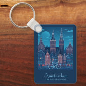 Individuelle Name / Text Amsterdam Schlüsselanhänger (Vorderseite)