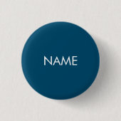 Individuelle Name Text aquamarin blau-weiß minimal Button (Vorderseite)
