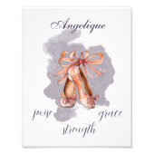 Individuelle Name Text Ballet Pointe Shoes Balleri Fotodruck (Vorne)