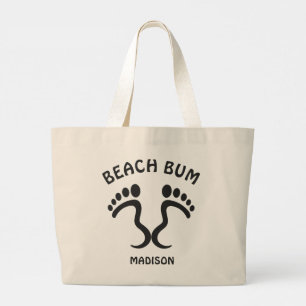 Individuelle Name & Text Beach Bum Jumbo Stoffbeutel