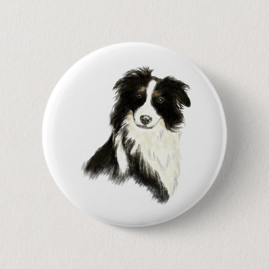 Individuelle Name Text Border Collie Dog Pet Button (Vorderseite)