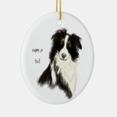 Individuelle Name Text Border Collie Dog Pet Keramik Ornament (Rechts)