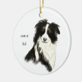 Individuelle Name Text Border Collie Dog Pet Keramik Ornament (Links)
