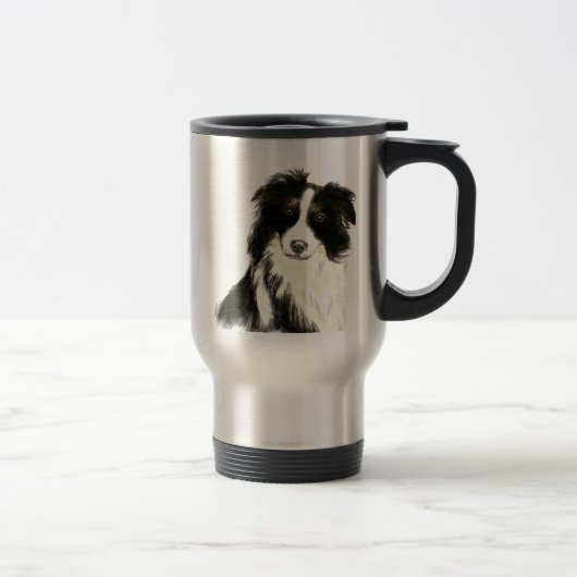 Individuelle Name Text Border Collie Dog Pet Reisebecher (Rechts)