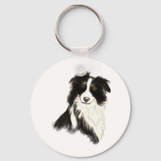 Individuelle Name Text Border Collie Dog Pet Schlüsselanhänger (Vorderseite)