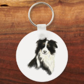 Individuelle Name Text Border Collie Dog Pet Schlüsselanhänger (Vorderseite)