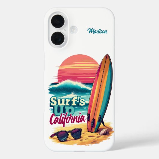 Individuelle Name / Text California Surfen Case-Mate iPhone Hülle (Rückseite)