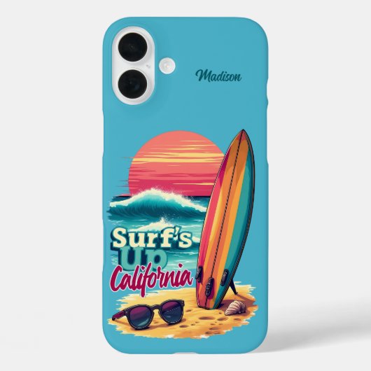 Individuelle Name / Text California Surfen Case-Mate iPhone Hülle (Rückseite)
