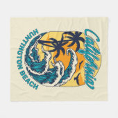 Individuelle Name / Text California Surfen Fleecedecke (Vorderseite (Horizontal))