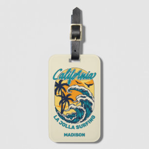 Individuelle Name / Text California Surfen Gepäckanhänger