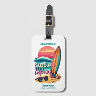 Individuelle Name / Text California Surfen Gepäckanhänger