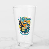 Individuelle Name / Text California Surfen Glas (Vorderseite)