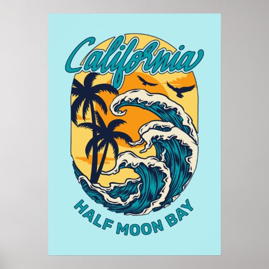 Individuelle Name / Text California Surfen Poster (Vorne)
