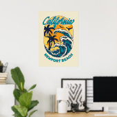 Individuelle Name / Text California Surfen Poster (Heimbüro)