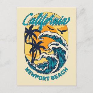 Individuelle Name / Text California Surfen Postkarte