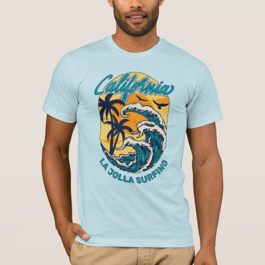 Individuelle Name / Text California Surfen T-Shirt (Vorderseite)