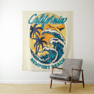 Individuelle Name / Text California Surfen Wandteppich
