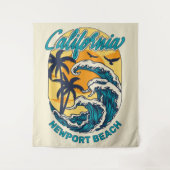 Individuelle Name / Text California Surfen Wandteppich (Vorderseite)