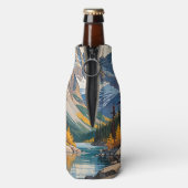 Individuelle Name & Text Canada Travel Poster Flaschenkühler (Flasche Rückseite)