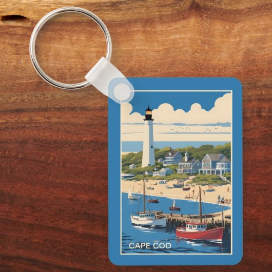 Individuelle Name / Text Cape Cod Massachusetts Schlüsselanhänger (Vorderseite)
