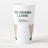 Individuelle Name & Text Cool Llama Latte Tasse (Vorderseite)
