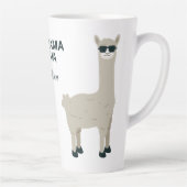 Individuelle Name & Text Cool Llama Latte Tasse (Rechts)
