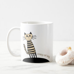 Individuelle Name & Text Crazy Cat Lady Kaffeetasse