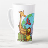 Individuelle Name & Text Earth mit Tieren Milchtasse (Linke Ecke)