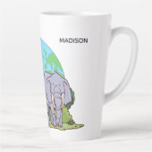 Individuelle Name & Text Earth mit Tieren Milchtasse (Rechts)