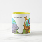 Individuelle Name & Text Earth mit Tieren Tasse (Zentrum)
